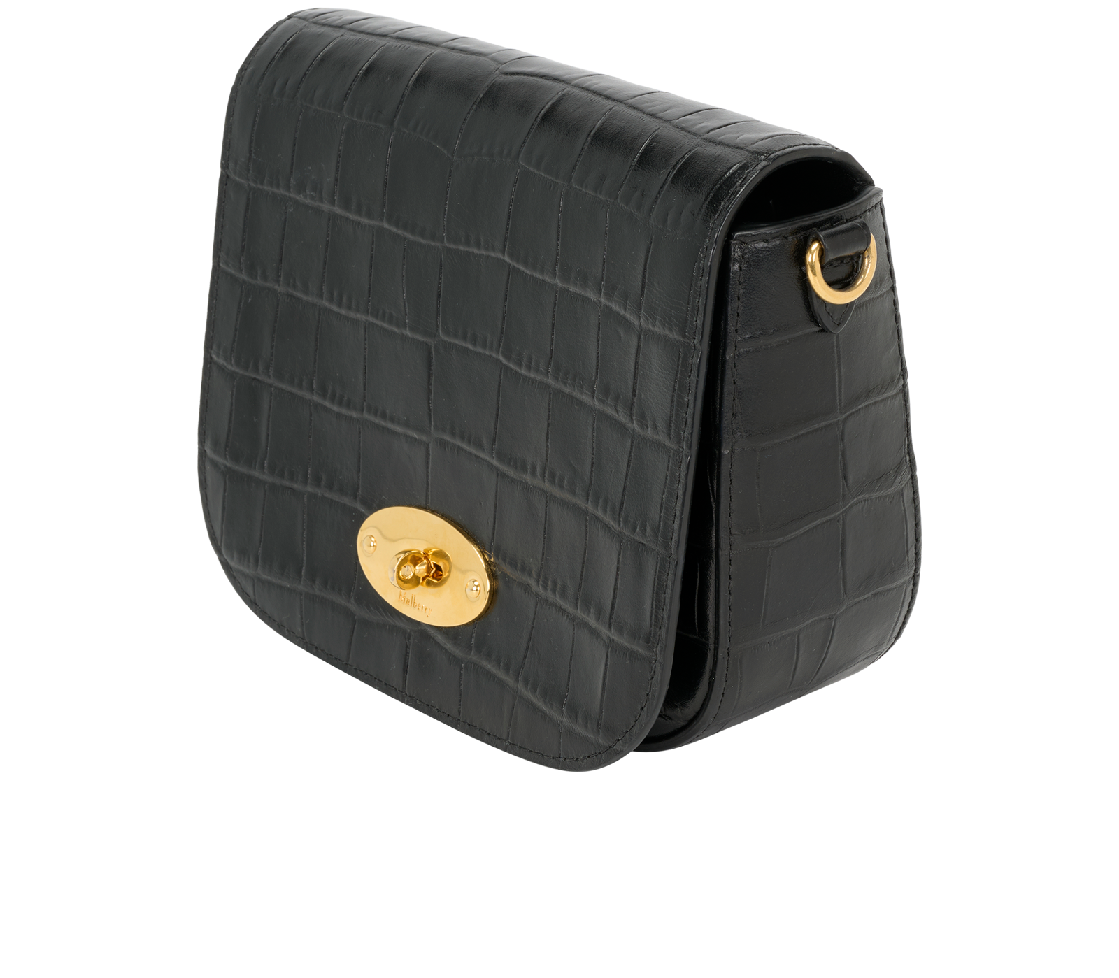 Croc-Embossed Small Darley Satchel, &pound;350, Handbags, Black, Croc Embossed/Leather, Other view